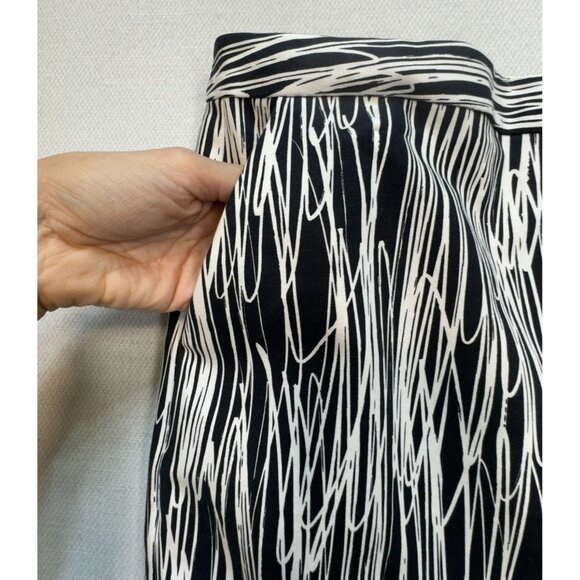 Worthington Womens Straight Pencil Skirt Size 14 Black White Scribble Pockets - Picture 4 of 12